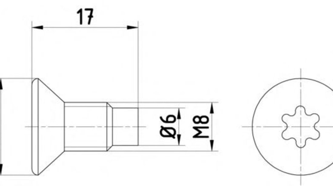 Surub, disc frana DACIA DOKKER Express (2012 - 2016) HELLA 8DZ 355 209-041 piesa NOUA