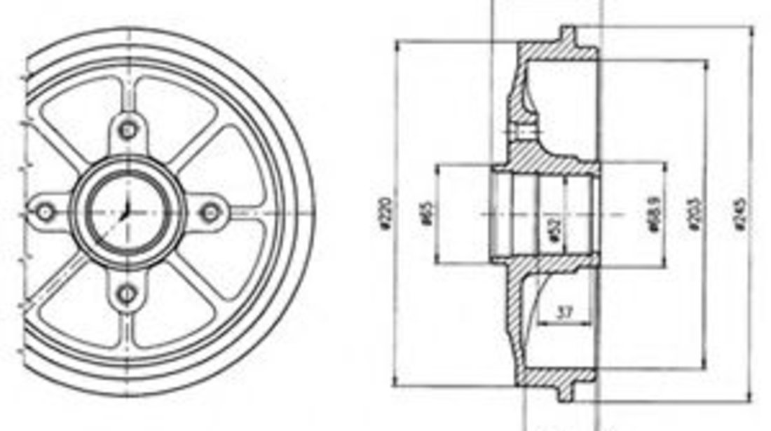 Tambur frana CITROEN C3 I (FC) (2002 - 2016) DELPHI BF484 piesa NOUA