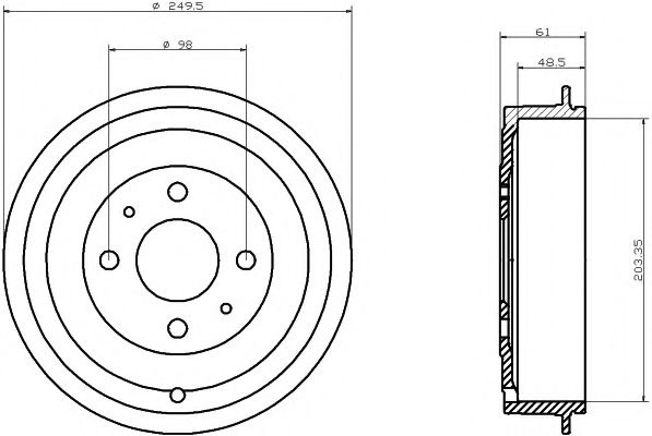 Tambur frana FIAT BRAVA (182) (1995 - 2003) TEXTAR 94019900 piesa NOUA