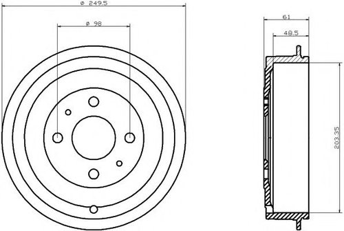 Tambur frana FIAT BRAVO I (182) (1995 - 2001) TEXTAR 94019900 piesa NOUA