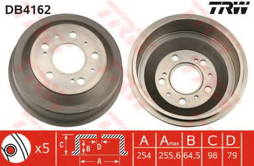 Tambur frana FIAT DUCATO platou / sasiu (230) (1994 - 2002) TRW DB4162 piesa NOUA