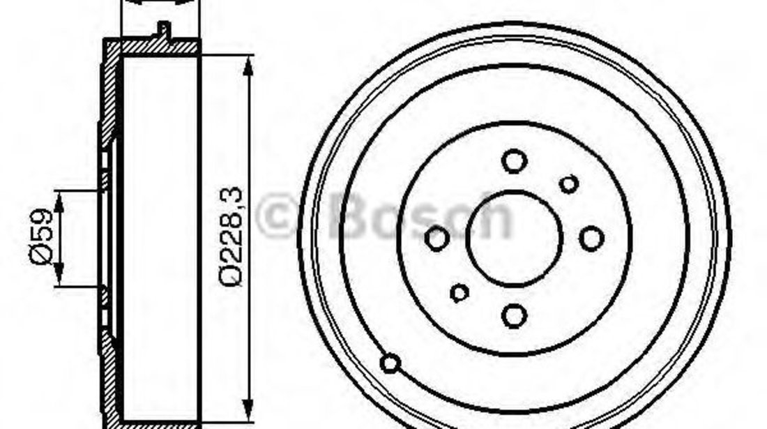 Tambur frana FIAT FIORINO Caroserie (146) (1988 - 2016) BOSCH 0 986 477 088 piesa NOUA