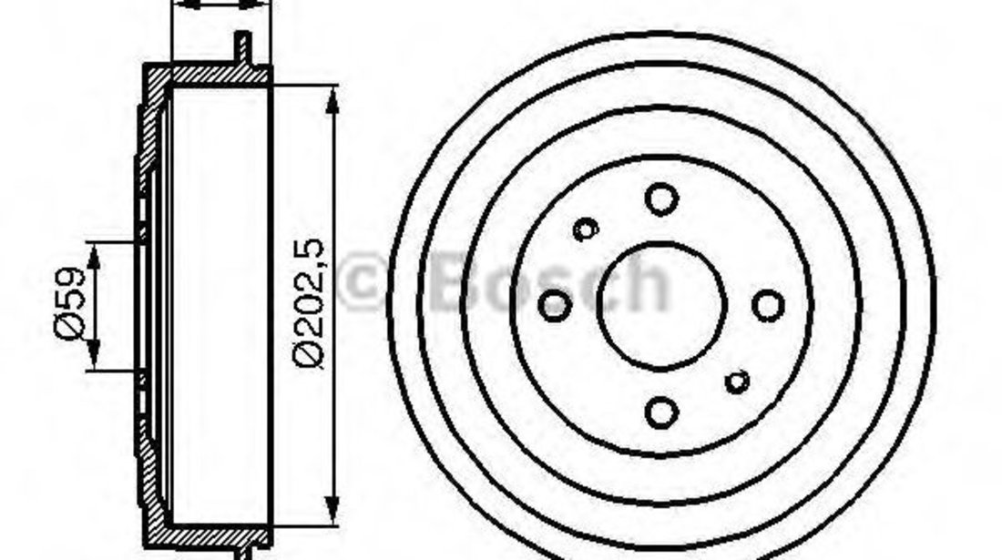 Tambur frana FIAT IDEA (350) (2003 - 2016) BOSCH 0 986 477 109 piesa NOUA