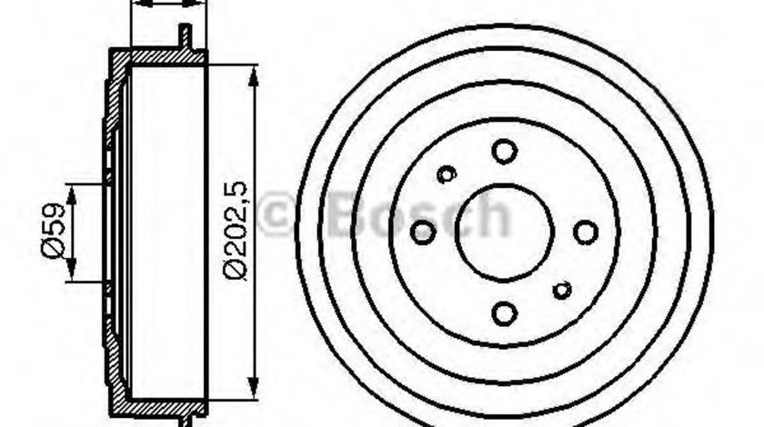 Tambur frana FIAT PANDA (169) (2003 - 2016) BOSCH 0 986 477 109 piesa NOUA