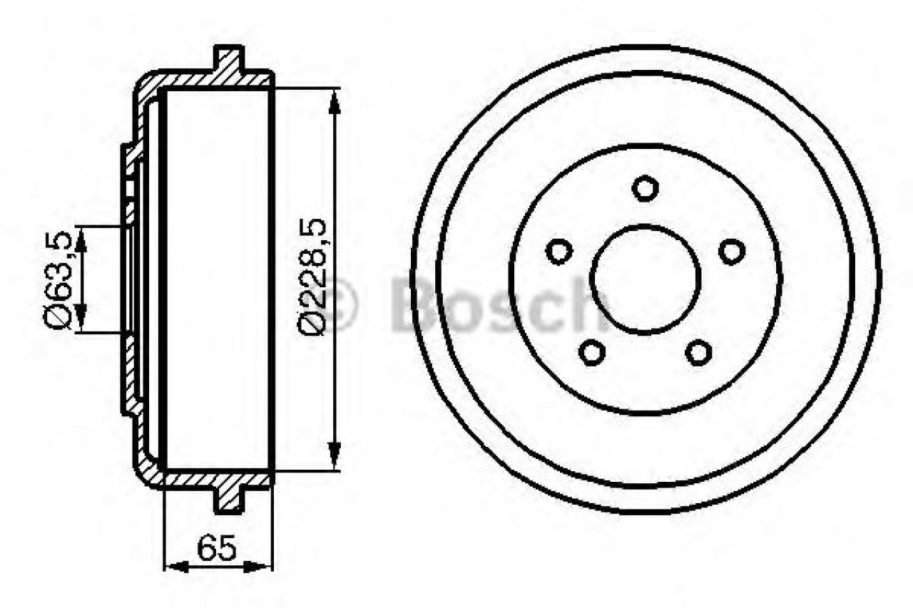 Tambur frana FORD TOURNEO CONNECT (2002 - 2016) BOSCH 0 986 477 129 piesa NOUA