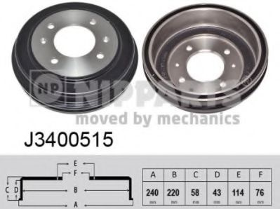 Tambur frana HYUNDAI MATRIX (FC) (2001 - 2010) NIPPARTS J3400515 piesa NOUA