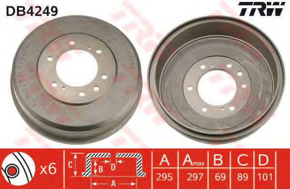 Tambur frana NISSAN PATHFINDER II (R50) (1995 - 2004) TRW DB4249 piesa NOUA