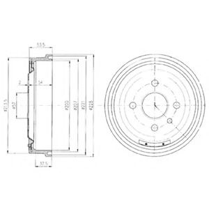 Tambur frana OPEL ASTRA F Combi (51, 52) (1991 - 1998) DELPHI BF151 piesa NOUA