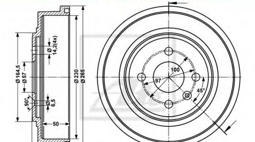 Tambur frana OPEL ASTRA H GTC (L08) (2005 - 2016) ATE 24.0223-0021.1 piesa NOUA