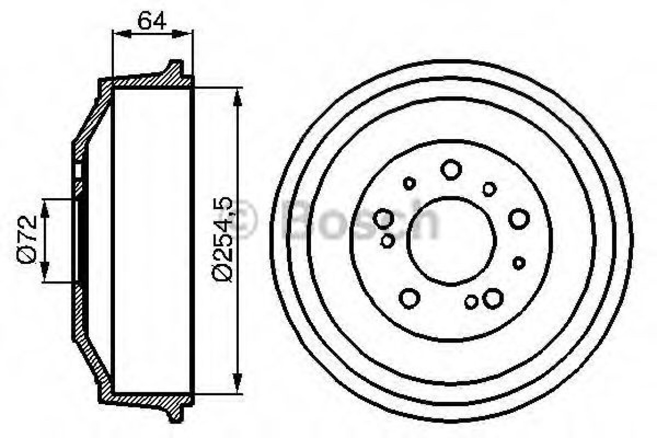 Tambur frana PEUGEOT BOXER caroserie (230L) (1994 - 2002) BOSCH 0 986 477 031 piesa NOUA