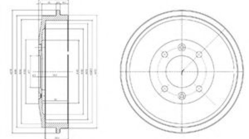 Tambur frana PEUGEOT PARTNER combispace (5F) (1996 - 2012) DELPHI BF169 piesa NOUA