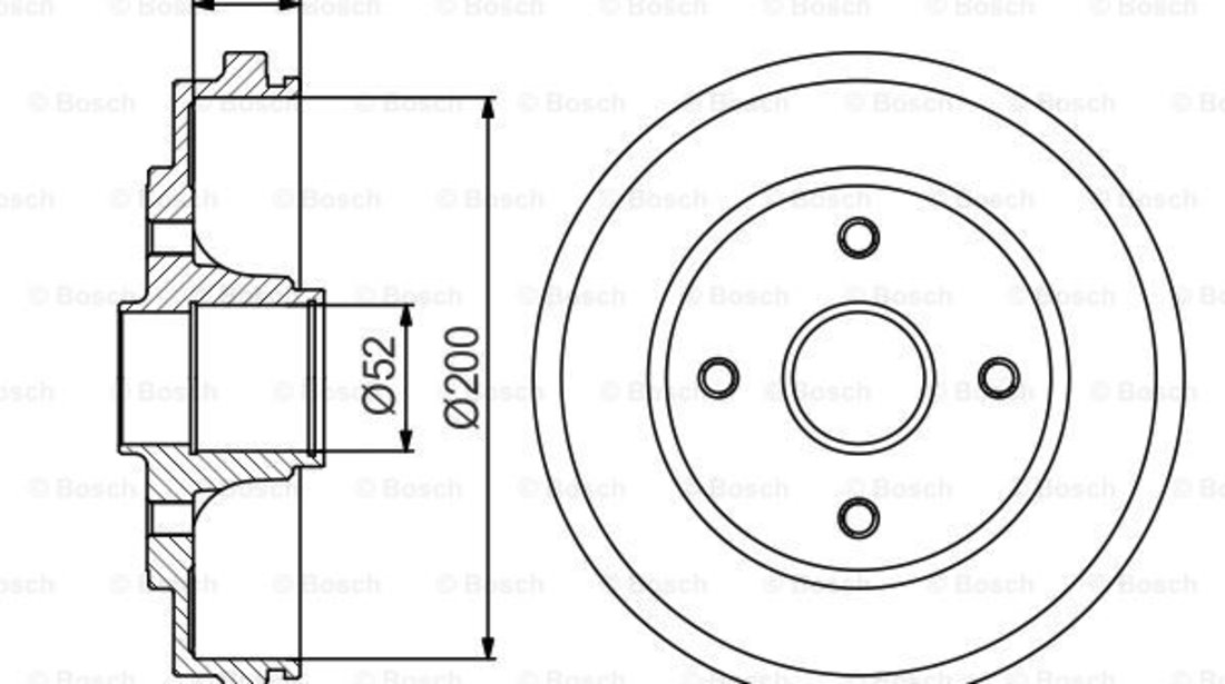 Tambur frana puntea spate (0986477229 BOSCH) OPEL,VAUXHALL