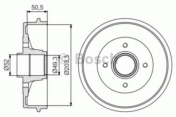 Tambur frana RENAULT CLIO II (BB0/1/2, CB0/1/2) (1998 - 2005) BOSCH 0 986 477 211 piesa NOUA