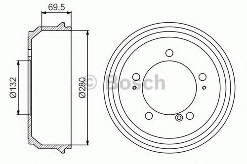 Tambur frana RENAULT MASTER II bus (JD) (1998 - 2010) BOSCH 0 986 477 169 piesa NOUA