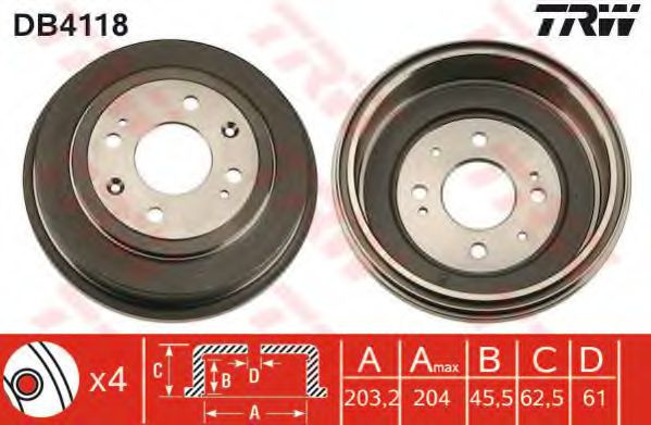 Tambur frana ROVER 25 (RF) (1999 - 2005) TRW DB4118 piesa NOUA