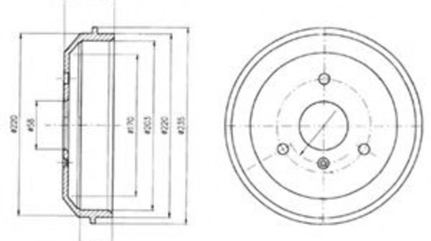 Tambur frana SMART CITY-COUPE (450) (1998 - 2004) DELPHI BF465 piesa NOUA