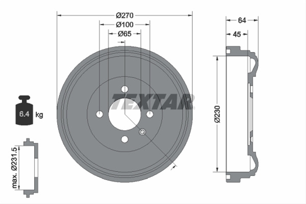 Tambur Frana Textar Seat 94012000