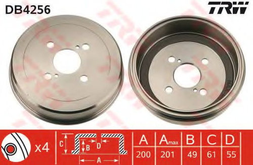 Tambur frana TOYOTA COROLLA Hatchback (E11) (1997 - 2002) TRW DB4256 piesa NOUA