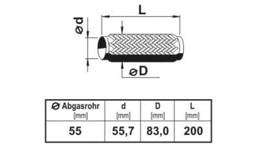 Teava flexibila, esapament AUDI A3 Sportback (8PA) (2004 - 2013) ERNST 460057 piesa NOUA