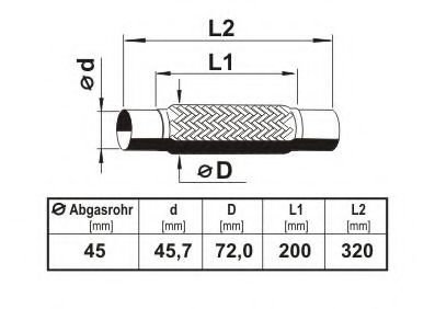 Teava flexibila, esapament FORD MONDEO II (BAP) (1996 - 2000) ERNST 460071 piesa NOUA