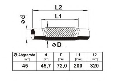 Teava flexibila, esapament FORD MONDEO II Combi (BNP) (1996 - 2000) ERNST 460071 piesa NOUA