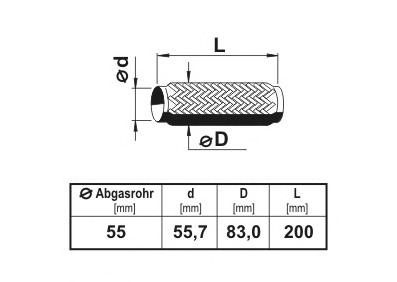 Teava flexibila, esapament VOLVO V50 (MW) (2004 - 2016) ERNST 460057 piesa NOUA