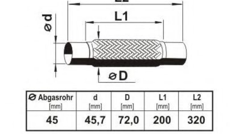 Teava flexibila, esapament VW GOLF III (1H1) (1991 - 1998) ERNST 460071 piesa NOUA