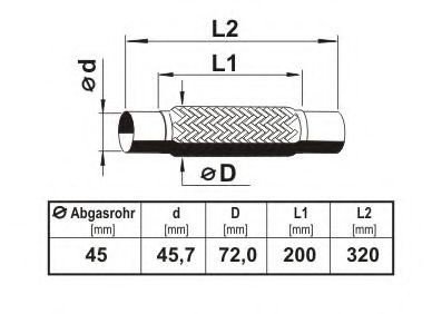 Teava flexibila, esapament VW GOLF V (1K1) (2003 - 2009) ERNST 460071 piesa NOUA