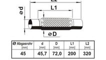 Teava flexibila, esapament VW TOURAN (1T1, 1T2) (2...