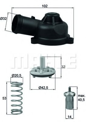 Termostat,lichid racire AUDI A1 (8X1, 8XK, 8XF) (2010 - 2016) MAHLE ORIGINAL TI 244 83D piesa NOUA