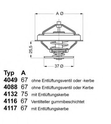 Termostat,lichid racire AUDI A6 (4A, C4) (1994 - 1997) WAHLER 4116.87D1 piesa NOUA