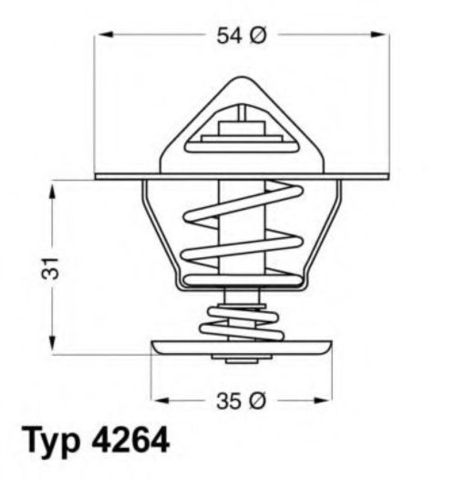 Termostat,lichid racire AUDI A6 (4B2, C5) (1997 - 2005) WAHLER 4264.87D piesa NOUA