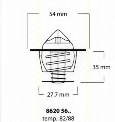 Termostat,lichid racire CHEVROLET ORLANDO (J309) (2010 - 2016) TRISCAN 8620 5682 piesa NOUA