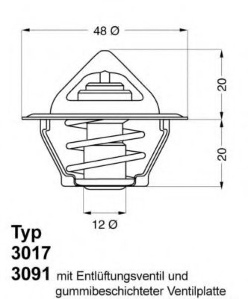 Termostat,lichid racire DAEWOO CIELO (KLETN) (1995 - 1997) WAHLER 3017.92D2 piesa NOUA