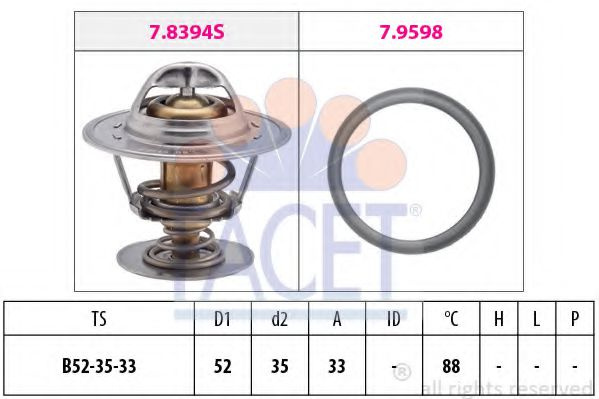 Termostat,lichid racire FORD TRANSIT caroserie (E) (1994 - 2000) FACET 7.8394 piesa NOUA