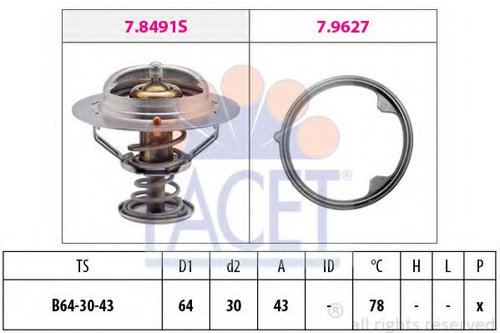 Termostat,lichid racire HONDA CR-V III (RE) (2006 - 2012) FACET 7.8491 piesa NOUA