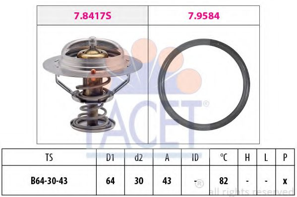 Termostat,lichid racire HYUNDAI TRAJET (FO) (2000 - 2008) FACET 7.8417 piesa NOUA