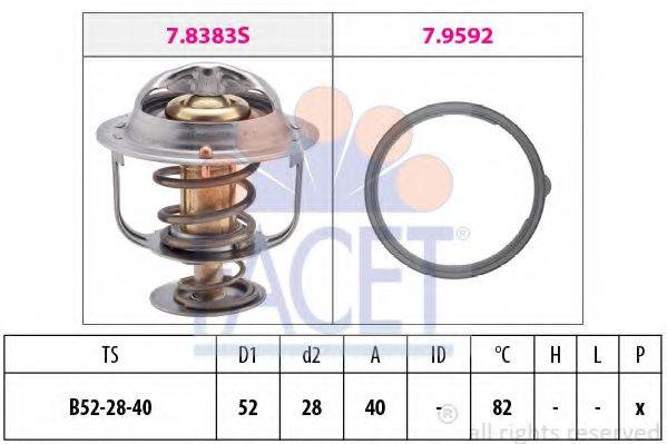 Termostat,lichid racire MAZDA 6 Hatchback (GG) (2002 - 2008) FACET 7.8383 piesa NOUA