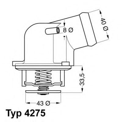 Termostat,lichid racire MERCEDES SPRINTER 4-t bus (904) (1996 - 2006) WAHLER 4275.87D piesa NOUA