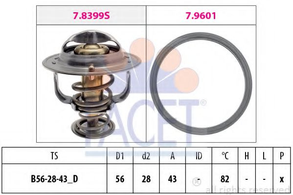 Termostat,lichid racire MITSUBISHI PAJERO PININ (H6_W, H7_W) (1999 - 2007) FACET 7.8404 piesa NOUA