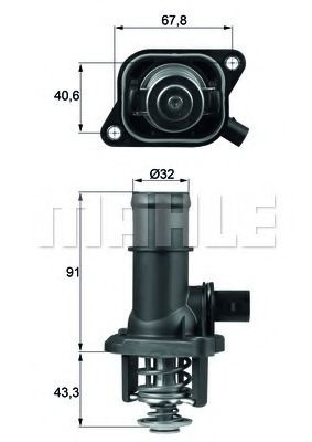 Termostat,lichid racire SKODA OCTAVIA I Combi (1U5) (1998 - 2010) MAHLE ORIGINAL TI 16 105 piesa NOUA