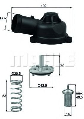 Termostat,lichid racire SKODA RAPID Spaceback (NH1) (2012 - 2016) MAHLE ORIGINAL TI 244 83D piesa NO...