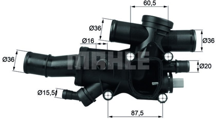 Termostat,lichid racire (TH4483 MAH) Citroen,FIAT,FORD,LANCIA,PEUGEOT,VOLVO