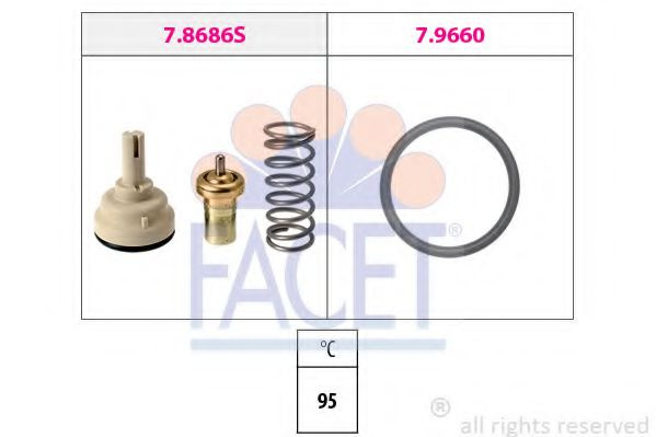 Termostat,lichid racire VW GOLF VI Variant (AJ5) (2009 - 2013) FACET 7.8686 piesa NOUA