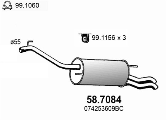 Toba Esapament Finala Asso Vw 58.7084