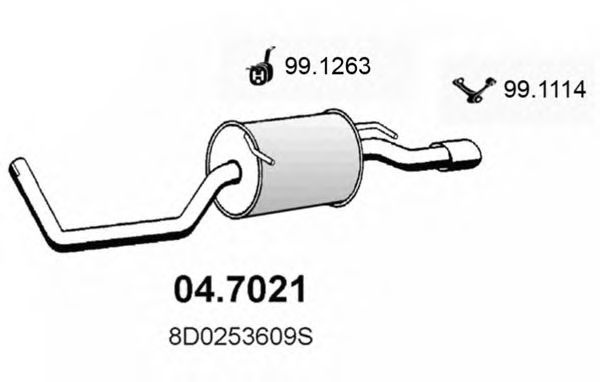 Toba esapament finala AUDI A4 Avant (8D5, B5) (1994 - 2001) ASSO 04.7021 piesa NOUA