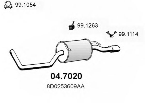 Toba esapament finala AUDI A4 Avant (8D5, B5) (1994 - 2001) ASSO 04.7020 piesa NOUA