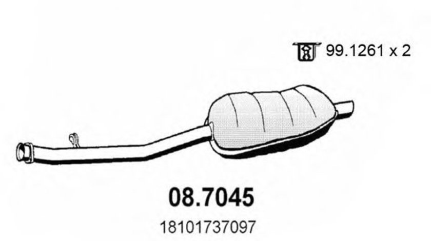 Toba esapament finala BMW Seria 3 Cupe (E36) (1992 - 1999) ASSO 08.7045 piesa NOUA