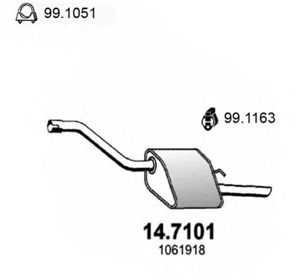 Toba esapament finala FORD FOCUS Combi (DNW) (1999 - 2007) ASSO 14.7101 piesa NOUA