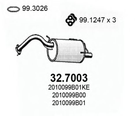 Toba esapament finala NISSAN MICRA II (K11) (1992 - 2003) ASSO 32.7003 piesa NOUA